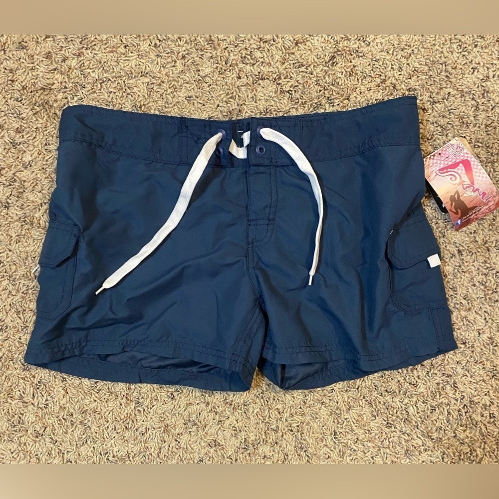 NWT Kanu Surf Women's Breeze Solid Stretch Boardshort Navy Size 6